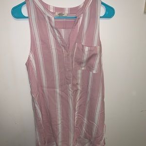 Pink and white stripe tank top